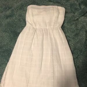 White strapless summer tie dress